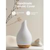 imageInnoGear 150ml Ceramic Oil Diffuser Handcrafted Stone Essential Oil Diffuser Aromatherapy Diffusers Ultrasonic Cool Mist Humidifier Vaporizor with 2 Mist Modes for Room Home White Twist Ceramic1