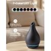 imageInnoGear 150ml Ceramic Oil Diffuser Handcrafted Stone Essential Oil Diffuser Aromatherapy Diffusers Ultrasonic Cool Mist Humidifier Vaporizor with 2 Mist Modes for Room Home White Twist Ceramic1