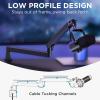 imageInnoGear 2025 Upgraded Microphone Boom Arm Magnetic Cable Management Low Profile Mic Stand 360 Rotatable Desk Mount for Fifine AM8 K669B Blue Yeti HyperX QuadCast SoloCast AT2020 Black