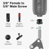 imageInnoGear 8 Pieces Mic Stand Adapter 58 Female to 38 Male 38 Female to 58 Male 58 Female to 14 Male 14 Female to 58 Male Screw Thread Adapter for Microphone Stand Boom Arm Camera Tripod