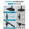 imageInnoGear Adjustable Desk Microphone Stand Weighted Base with Soft Grip Twist Clutch Boom Arm 38 and 58 Threaded Mounts for Blue Yeti and Blue Snowball Kick Drums Guitar Amps Black