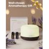 imageInnoGear Aromatherapy Diffuser ampamp 10 Essential Oils Set 500ml Essential Oil Diffuser with Remote Control Ultrasonic Cool Mist Scent Humidifier Vaporizer AutoOff Timer for Room Office Home YellowBrown