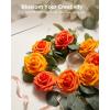 imageInnoGear Artificial Flowers 50 Pcs Dark Red Foam Fake Roses Bulk with Stems for Decoration Celebration DIY Wedding Bouquets Centerpieces Bridal Shower Party Christmas TreeShades of Orange