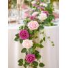 imageInnoGear Artificial Flowers 50 Pcs Dark Red Foam Fake Roses Bulk with Stems for Decoration Celebration DIY Wedding Bouquets Centerpieces Bridal Shower Party Christmas TreeFuchsia