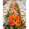 imageInnoGear Artificial Flowers 50 Pcs Dark Red Foam Fake Roses Bulk with Stems for Decoration Celebration DIY Wedding Bouquets Centerpieces Bridal Shower Party Christmas TreeShades of Orange