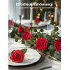imageInnoGear Artificial Flowers 50 Pcs Dark Red Foam Fake Roses Bulk with Stems for Decoration Celebration DIY Wedding Bouquets Centerpieces Bridal Shower Party Christmas TreeDark Red