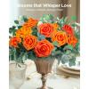imageInnoGear Artificial Flowers 50 Pcs Dark Red Foam Fake Roses Bulk with Stems for Decoration Celebration DIY Wedding Bouquets Centerpieces Bridal Shower Party Christmas TreeShades of Orange
