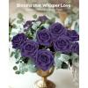 imageInnoGear Artificial Flowers 50 Pcs Dark Red Foam Fake Roses Bulk with Stems for Decoration Celebration DIY Wedding Bouquets Centerpieces Bridal Shower Party Christmas TreeDusty Purple