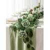 imageInnoGear Artificial Flowers 50 Pcs Dark Red Foam Fake Roses Bulk with Stems for Decoration Celebration DIY Wedding Bouquets Centerpieces Bridal Shower Party Christmas TreeElf Green