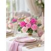 imageInnoGear Artificial Flowers 50 Pcs Dark Red Foam Fake Roses Bulk with Stems for Decoration Celebration DIY Wedding Bouquets Centerpieces Bridal Shower Party Christmas TreeShades of Pink