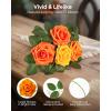 imageInnoGear Artificial Flowers 50 Pcs Dark Red Foam Fake Roses Bulk with Stems for Decoration Celebration DIY Wedding Bouquets Centerpieces Bridal Shower Party Christmas TreeShades of Orange