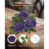 imageInnoGear Artificial Flowers 50 Pcs Dark Red Foam Fake Roses Bulk with Stems for Decoration Celebration DIY Wedding Bouquets Centerpieces Bridal Shower Party Christmas TreeDusty Purple