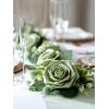 imageInnoGear Artificial Flowers 50 Pcs Dark Red Foam Fake Roses Bulk with Stems for Decoration Celebration DIY Wedding Bouquets Centerpieces Bridal Shower Party Christmas TreeElf Green