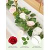 imageInnoGear Artificial Flowers 50 Pcs Dark Red Foam Fake Roses Bulk with Stems for Decoration Celebration DIY Wedding Bouquets Centerpieces Bridal Shower Party Christmas TreeIvory