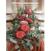imageInnoGear Artificial Flowers 50 Pcs Dark Red Foam Fake Roses Bulk with Stems for Decoration Celebration DIY Wedding Bouquets Centerpieces Bridal Shower Party Christmas TreeRed
