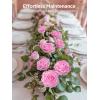 imageInnoGear Artificial Flowers 50 Pcs Dark Red Foam Fake Roses Bulk with Stems for Decoration Celebration DIY Wedding Bouquets Centerpieces Bridal Shower Party Christmas TreePink