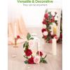 imageInnoGear Artificial Flowers 50 Pcs Dark Red Foam Fake Roses Bulk with Stems for Decoration Celebration DIY Wedding Bouquets Centerpieces Bridal Shower Party Christmas TreeBlush