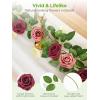 imageInnoGear Artificial Flowers 50 Pcs Dark Red Foam Fake Roses Bulk with Stems for Decoration Celebration DIY Wedding Bouquets Centerpieces Bridal Shower Party Christmas TreeBurgundy