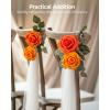 imageInnoGear Artificial Flowers 50 Pcs Dark Red Foam Fake Roses Bulk with Stems for Decoration Celebration DIY Wedding Bouquets Centerpieces Bridal Shower Party Christmas TreeShades of Orange