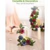 imageInnoGear Artificial Flowers 50 Pcs Dark Red Foam Fake Roses Bulk with Stems for Decoration Celebration DIY Wedding Bouquets Centerpieces Bridal Shower Party Christmas TreeDusty Blue Shades