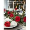 imageInnoGear Artificial Flowers 50 Pcs Dark Red Foam Fake Roses Bulk with Stems for Decoration Celebration DIY Wedding Bouquets Centerpieces Bridal Shower Party Christmas TreeDark Red