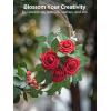 imageInnoGear Artificial Flowers 50 Pcs Dark Red Foam Fake Roses Bulk with Stems for Decoration Celebration DIY Wedding Bouquets Centerpieces Bridal Shower Party Christmas TreeDark Red