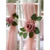 imageInnoGear Artificial Flowers 50 Pcs Dark Red Foam Fake Roses Bulk with Stems for Decoration Celebration DIY Wedding Bouquets Centerpieces Bridal Shower Party Christmas TreeDusty Pink