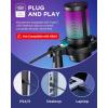 imageInnoGear Gaming USB Microphone Noise Cancellation Condenser Mic with Mute Gain RGB Indicator Boom Arm Stand for Streaming Podcast Twitch YouTube Discord PC Computer PS4 PS5 Mac WhiteBlack