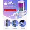 imageInnoGear Gaming USB Microphone Noise Cancellation Condenser Mic with Mute Gain RGB Indicator Boom Arm Stand for Streaming Podcast Twitch YouTube Discord PC Computer PS4 PS5 Mac WhiteWhite