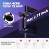 imageInnoGear Low Profile Mic Arm 360 Rotatable Microphone Arm Stand Foldable Desk Mic Boom Arm with 38quot to 58quot Adapter for Fifine AM8 K669B Blue Yeti HyperX QuadCast SoloCast AT2020 and Other MicsBlack