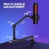 imageInnoGear Low Profile Mic Arm 360 Rotatable Microphone Arm Stand Foldable Desk Mic Boom Arm with 38quot to 58quot Adapter for Fifine AM8 K669B Blue Yeti HyperX QuadCast SoloCast AT2020 and Other MicsBlack