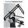 imageInnoGear Low Profile Mic Arm 360 Rotatable Microphone Boom Arm Mic Stand for Fifine AM8 K669B Blue Yeti HyperX QuadCast SoloCast AT2020 with Mic Clip 38quot to 58quot 38quot to 14quot Adapter BlackBlack