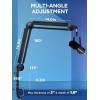 imageInnoGear Mic Boom Arm Microphone Stand Cable Management for Blue Yeti FIFINE AM8 K669B HyperX QuadCast S SoloCast AT2020 Shure SM7B MV7 and Other Microphone