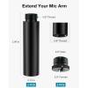 imageInnoGear Mic Stand Extension Tube 2 Pieces 58quot Thread Microphone Extension Pipe Mic Extender with 2 Pcs 38quot to 58quot Metal Adapter for Desk Mic Boom Arm Stand for Shure SM7B MV7 Blue Yeti QuadCast