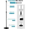 imageInnoGear Mic Stand Microphone Stand Floor Detachable Boom Mic Arm Stands with Weighted Round Base Height Adjustable from 34quot to 60quot for Blue Yeti HyperX QuadCast Shure SM58 Samson Q2U Fifine K669BTwist Clutch 34  60