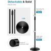 imageInnoGear Mic Stand Microphone Stand Floor Detachable Boom Mic Arm Stands with Weighted Round Base Height Adjustable from 34quot to 60quot for Blue Yeti HyperX QuadCast Shure SM58 Samson Q2U Fifine K669BTwist Clutch 34  60