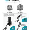 imageInnoGear Microphone Stand Adjustable Mic Stand Set for Blue Yeti Nano Suspension Boom Scissor Arm Stand with 58quot to 38quot Screw 58quot to 14 Screw Nano Mic Windscreen and Dual Layered Mic Pop Filter