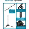 imageInnoGear Microphone Stand Boom Arm Mic Stand Floor Detachable Height Adjustable Heavy Duty with Mic Clip Holder Metal Base for Blue Yeti HyperX QuadCast Shure SM58 Samson Q2U Fifine K669B