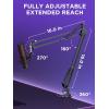 imageInnoGear Microphone Stand Mic Boom Arm for Blue Yeti HyperX QuadCast S SoloCast Snowball Fifine K669B and other Mic with Shock Mount Windscreen Pop Filter Mic Clip Holder Cable Ties MediumLarge