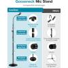 imageInnoGear Microphone Stand Mic Stand Detachable Gooseneck Mic Floor Stand Height Adjustable from 32 to 70 with Weighted Round Base for Blue Yeti Blue Snowball Shure SM7B Shure SM58 Samson Q2U