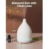 imageInnoGear Oil Diffuser 150ML Ceramic Diffuser for Essential Oils Handcrafted Aromatherapy Diffuser Ultrasonic Cool Mist Humidifier with 2 Mist Modes Waterless Auto Off for Room Office WhiteWhite Base