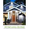 imageInnoGear Solar Gutter Lights Outdoor 80 LED Wall Mount Lighting with Motion Sensor 4 Working Modes IP65 Waterproof 450 Lumens for Front Door Yard Garage Pack of 2