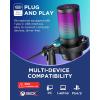imageInnoGear USB Gaming Microphone Set Noise Cancellation Condenser Mic with Boom Arm RGB Mute Headphones Jack for Streaming Podcasting Recording Vocal PC Computer YouTube Discord PS4 PS5 BlackBlack