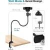 imageInnoGear Webcam Stand with Phone Mount Desk Camera Arm Stands Gooseneck for Logitech Webcam BRIO 4K C960 C920 C920S C922 C922x C925e C930 C930e C615 NexiGo N60 Right Light Gopro with 14quot Thread