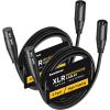 imageInnoGear XLR Microphone Cables 6 Feet 2 Pack OxygenFree Copper Male to Female 3Pin Balanced XLR Mic Cables Cord for Speaker Podcast Audio Mixer DMX Effector Amplifier Sound Card BlackBlack