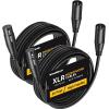 imageInnoGear XLR Microphone Cables 6 Feet 2 Pack OxygenFree Copper Male to Female 3Pin Balanced XLR Mic Cables Cord for Speaker Podcast Audio Mixer DMX Effector Amplifier Sound Card BlackBlack
