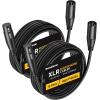 imageInnoGear XLR Microphone Cables 6 Feet 2 Pack OxygenFree Copper Male to Female 3Pin Balanced XLR Mic Cables Cord for Speaker Podcast Audio Mixer DMX Effector Amplifier Sound Card BlackBlack