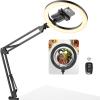 imageInnoGear 10quot 2in1 Overhead Selfie Ring Light with Stand Camera Holder Phone Mount for Desk Floor Remote Canvas Lamp Light for Phone YouTube Live Stream Cooking Video Recording Vlog Zoom LargeMedium