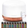 imageInnoGear Aromatherapy Diffuser ampamp 10 Essential Oils Set 500ml Essential Oil Diffuser with Remote Control Ultrasonic Cool Mist Scent Humidifier Vaporizer AutoOff Timer for Room Office Home YellowYellow