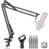 imageInnoGear Boom Arm Microphone Mic Stand for Blue Yeti HyperX QuadCast SoloCast Snowball Fifine Shure SM7B and other Mic MediumBlack